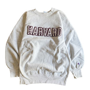 Vintage Champion Harvard Reverse Weave Sweatshirt Size XL Gray College made USA